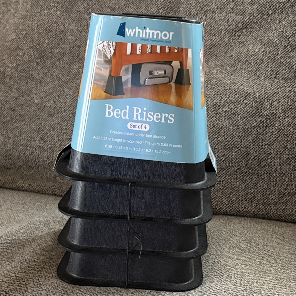 Whitmor Black Bed Risers Set